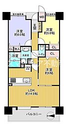 イトーピア香里園ヴァル・コート 3LDKの間取図画像