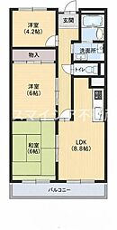 枚方ハイツ7号棟 3LDKの間取図画像