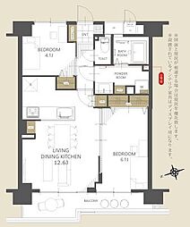 入間豊岡住宅2号棟 2LDKの間取図画像