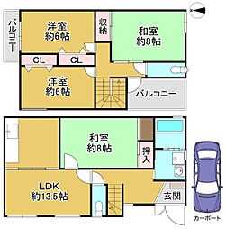 阪和線 津久野駅 バス7分 八田西町下車 徒歩8分