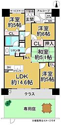 松原天美アーバンコンフォート 4LDKの間取図画像