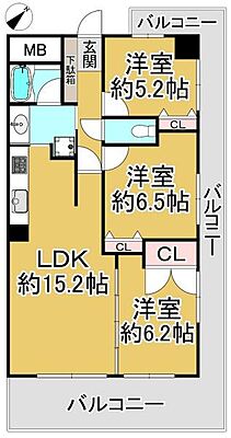 間取り クレール諏訪ノ森マリーニア 3階/-