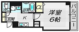 ミーネ松屋町 1Kの間取図画像
