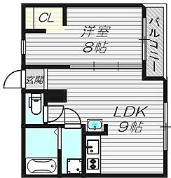 ベストレジデンス東三国 1LDKの間取図画像