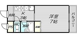 ベストレジデンス関大前1 1Kの間取図画像