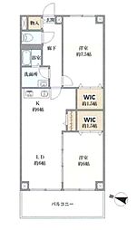 草加スカイハイツ 2LDKの間取図画像