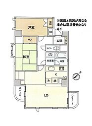 ロイヤル多摩蘭坂ハイツ 2LDKの間取図画像
