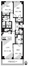 中銀三鷹マンシォン 3LDKの間取図画像