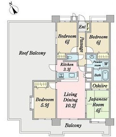 間取り ローヤルガーデン立川けやき台第二 7階/-