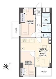 迦葉武蔵野第3マンション 2LDKの間取図画像