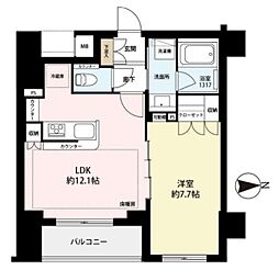 パレステージ三鷹 1LDKの間取図画像