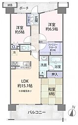 グランプラド国分寺 3LDKの間取図画像