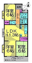 ライオンズマンション田無第5 3LDKの間取図画像