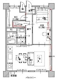 ファミール西八王子2棟 1LDKの間取図画像