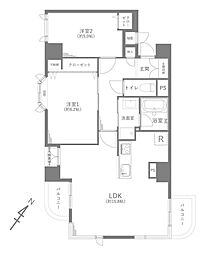 ロイヤル多摩蘭坂ハイツ 2LDKの間取図画像