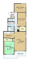 マンション国分寺台 3LDKの間取図画像