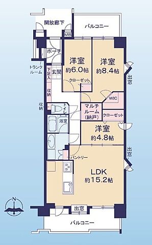 間取り ヴィラージュヴェール七番館 2階/-
