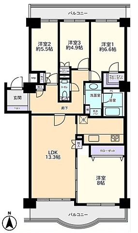 間取り ガーデンハイツ小平1号館 2階/-