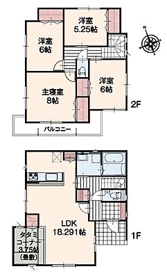 間取り 武蔵村山市伊奈平5丁目　戸建　1号棟