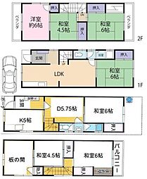 南海線 住ノ江駅 徒歩3分 4LDKの間取り