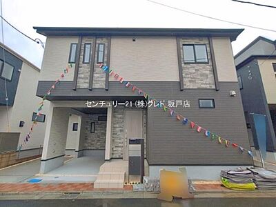 外観：制震Damper標準搭載・耐震等級3取得の地震の揺れに強い安心住まい。完成までもう間もなくです！