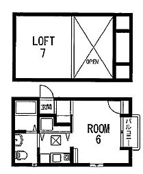 Angelique 1階ワンルームの間取り