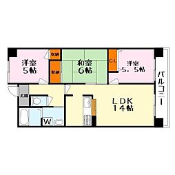 サンロイヤル栗東 3LDKの間取図画像