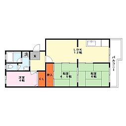 ヴィラ向陽 3LDKの間取図画像