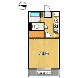 ウイングヒルズ笠山1号棟 1Kの間取図画像