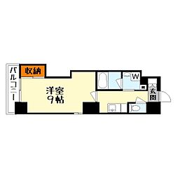 レーベンパルク 1Kの間取図画像