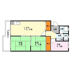ヴィラ青木ヶ上 3LDKの間取図画像