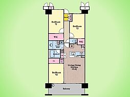 ルネ・エアズヒルII番館 3LDKの間取り