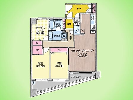 2SLDK 間取り