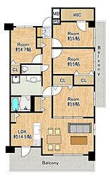 ルイシャトレ松原 4LDKの間取図画像
