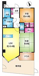 ライオンズマンション新越谷 2LDKの間取図画像