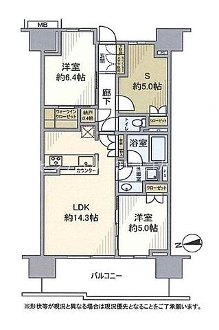 間取り オーベルグランディオ八王子エアーズ　中古マンション 4階/-
