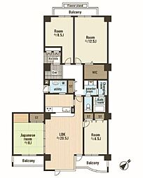 ベルコリーヌ南大沢5-17-2号棟 4LDKの間取図画像
