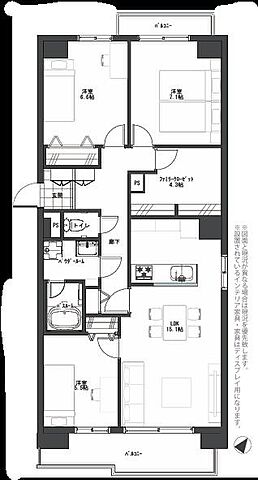 間取り リノベマンション＾＾京成サンコーポ稲毛2号棟 4階/-