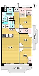 シャトー第3八戸の里 3LDKの間取図画像