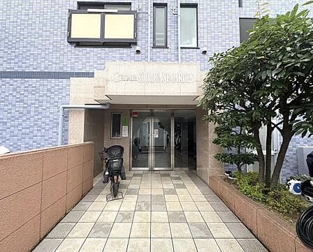 タイル貼りと一部大理石を使用した品格ある佇まい。植栽の手入れが行き届いており綺麗です。