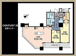ザ・パークハウス西新宿タワー60 2LDKの間取図画像