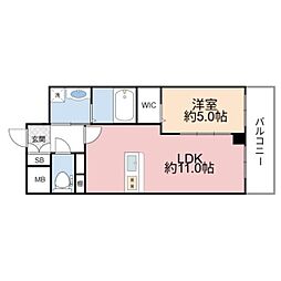 VITA荒本 11階1LDKの間取り