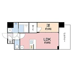 エスリード大阪城EAST 1LDKの間取図画像