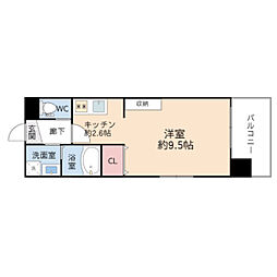 Kaunis都島 ワンルームの間取図画像