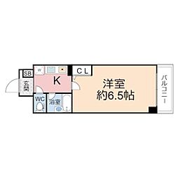 エスリード大阪城北 1Kの間取図画像