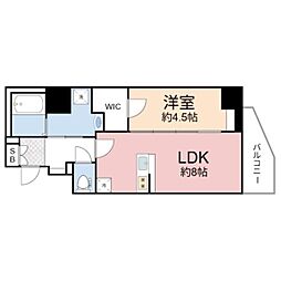 THE HUB MIYAKOJIMA 1LDKの間取図画像