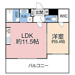 ザ・パークハビオ天満橋 1LDKの間取図画像