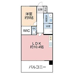 マンションはりげん 1LDKの間取図画像