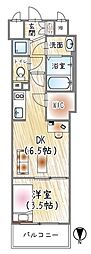 スワンズシティ谷町ブリエ 1DKの間取図画像