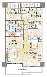 グリーンビュー鶴見2号棟 3LDKの間取図画像